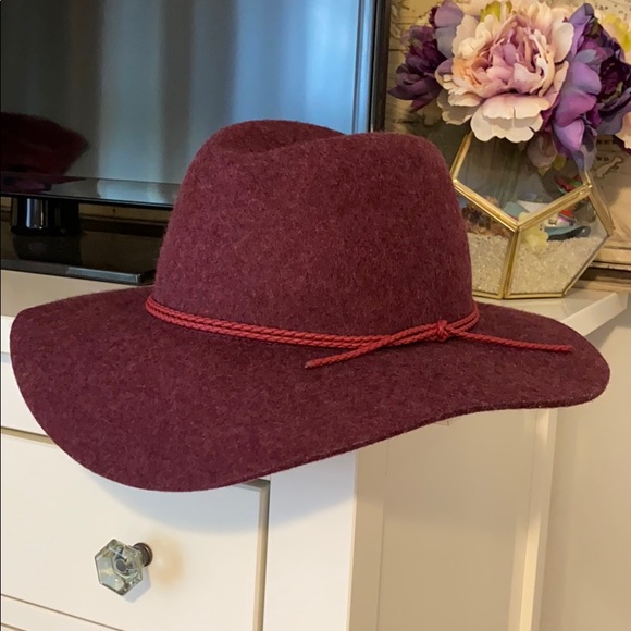 GAP Accessories - GAP Maroon Wool Wide Brim Hat